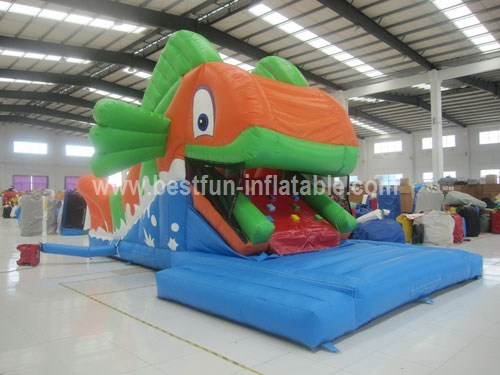 Huge inflatable ocean fish slide