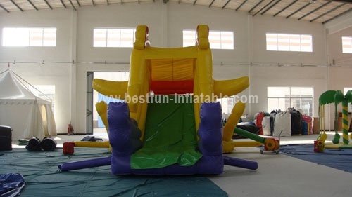 Inflatable amusement air fish slide