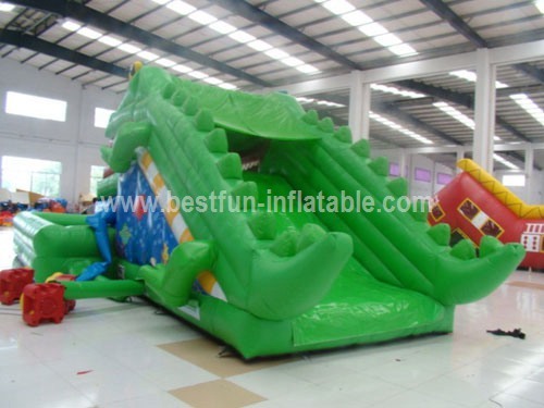 Inflatable Big Crocodile Slide For Kids