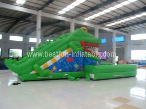 Inflatable Big Crocodile Slide For Kids