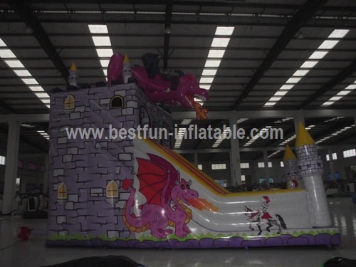 Inflatable Knight and dragon castle slide