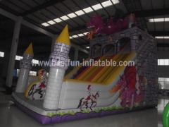 Inflatable Knight and dragon castle slide