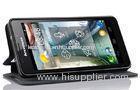 Dust Proof Lenovo S890 Black Phone Case Silk Printed Lychee Pattern