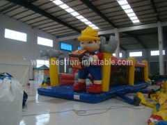 Newest Design Cartoon Builder Inflatable Slide