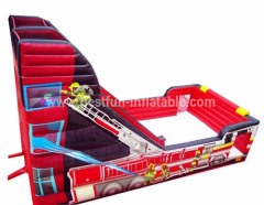 Water tank inflatable fire truck slide