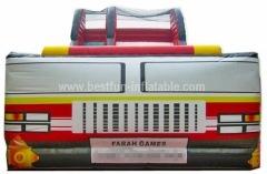 Water tank inflatable fire truck slide
