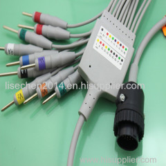 KANZ PC-104 EKG cable 10 leads AHA/IEC standard