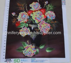 Printing cross-stitch Mona Lisa roses no piciture frame