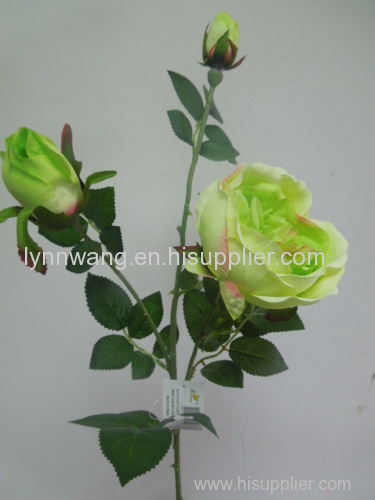 satin 3 heads rose home and party decoration flower