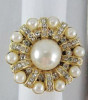 gem stone pearl fringe ring