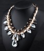 gem stone dangling twisted necklace