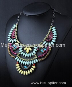 layered color stone necklace