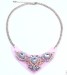 gem stone perspex floral necklace