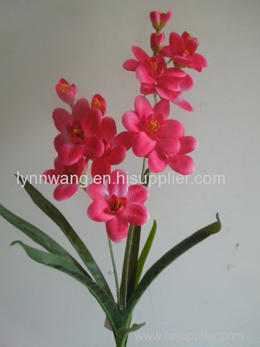 satin two branch orchid artificial decorative flower