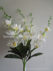 white satin five branch narcissus artificial decorative flower