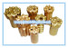 Thread rock drill bits with hardness carbide buttons