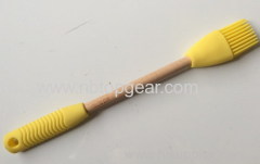 Wooden handle silicone basting BBQ brush