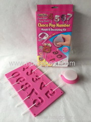 Silicone Chocolate pop number mold decorating kit