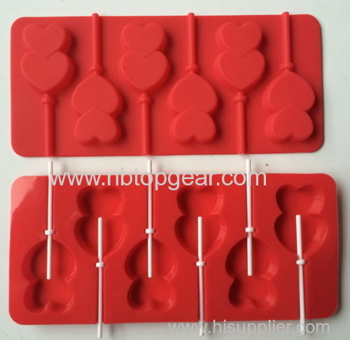 Silicone candy molds with stick