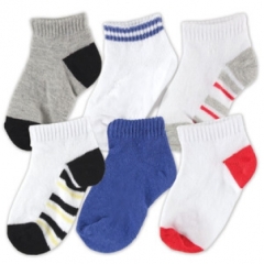 6-Pack No-Show Striped Socks