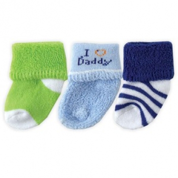 Luvable Friends 3-Pack Newborn Baby I Love Socks