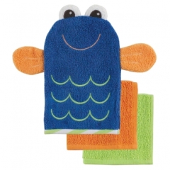 Luvable Friends USA Wash Mitt & 2 Washcloths