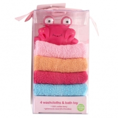 Luvable Friends Bath Toy & 4 Washcloths