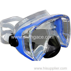 Tempered glass scuba diving mask single window with wide sight