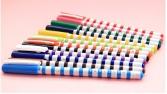 stripe / plastic / color neutral pen