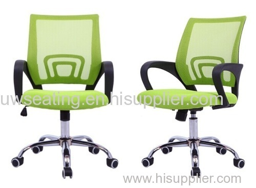 2015 hotsale green mesh black armrest tilt back gas lift chrome base PU wheels computer office swivel chairs seating