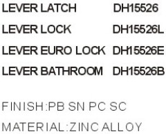 Zinc Alloy Door Handle on Backplate