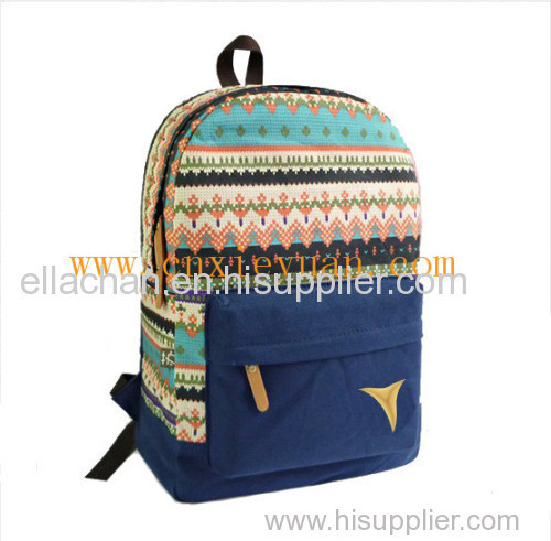 High quality Women Canvas Printing backpack Preppy style Lady Girl Student School bag