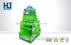 Green four - sided Beverage Display Stand / green tea floor stand rack