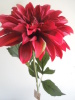 red artificial single satin dahlia flower