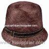 Fashionable Brown Children's Sinamay Hat with Black GG Band