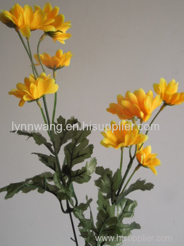 handmade yellow 10 heads satin small mun flower