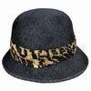 Fashionable Black Sinamay Bucket Hat with Pleated Band