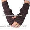 Brown Winter Thumb Hole Hand Arm Warmer knitting fingerless gloves / mitten gloves