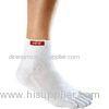 Fashion white color breathability 100 cotton mens Five finger toe short socks