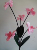 hot and cheap 5 heads satin orchid artificial decorative flower
