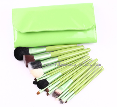 15PCS Green Makeup Brushes