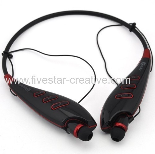 LG-S740T Bluetooth Stereo Handsfree Earphones with Memory Card Slot Working with 2 devices Black