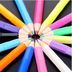 pencil pose / plastic fluorescent light pen