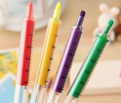 syringe / plastic fluorescent light pen