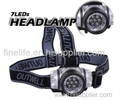 Waterproof led flashlight headlamp with 7 LED