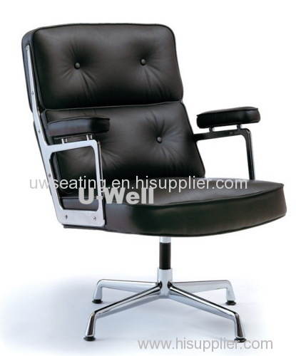 high back hotel guest office furniture soft cushion with leather padded reception aluminum Eames chairs import China