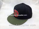 Retro Flat Peak Snapback Baseball Caps Promotional Big Head Hat Black / olive