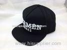 Black Embroidery Snapback Baseball Caps Hats with Puff 3D Embroidery Logo