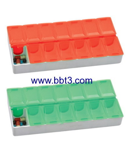 Promotional plastic 14 days pill box with printing