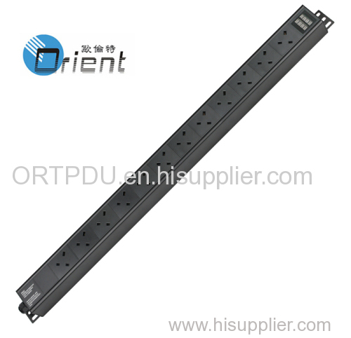 1.5U UK Rack PDU with current and voltage display
